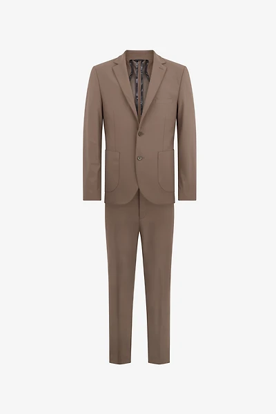 Taupe Single-Breasted Suit