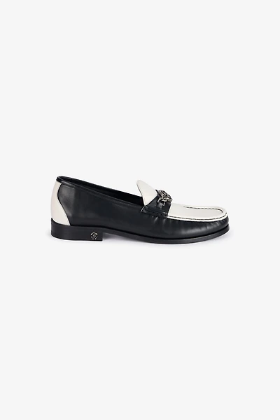 Two-Tone Loafers With Mirror Snake Monogram