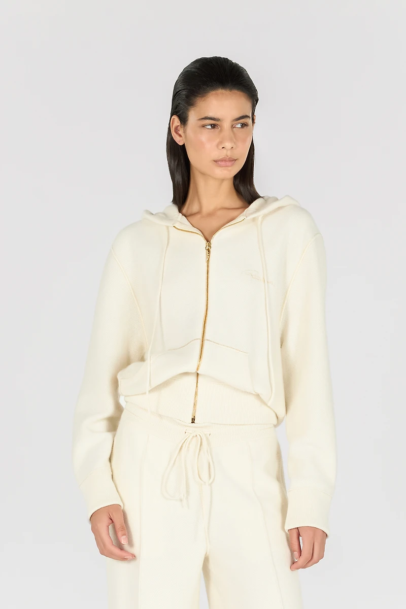 Knitted zip-up sweatshirt