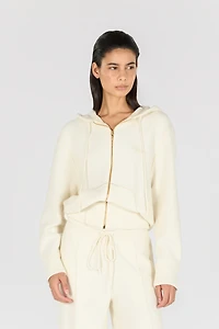 Knitted zip-up sweatshirt