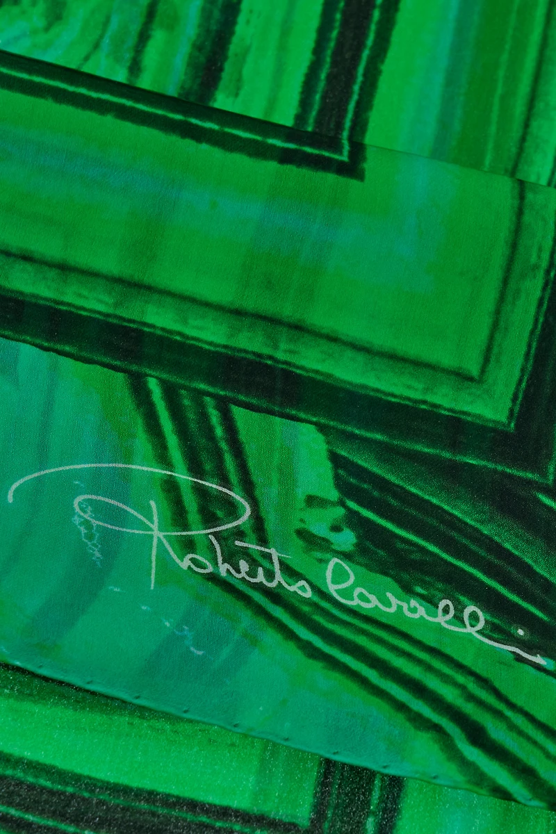 Silk Shawl with Malachite Print