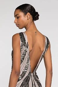 Sequin-embellished silk dress