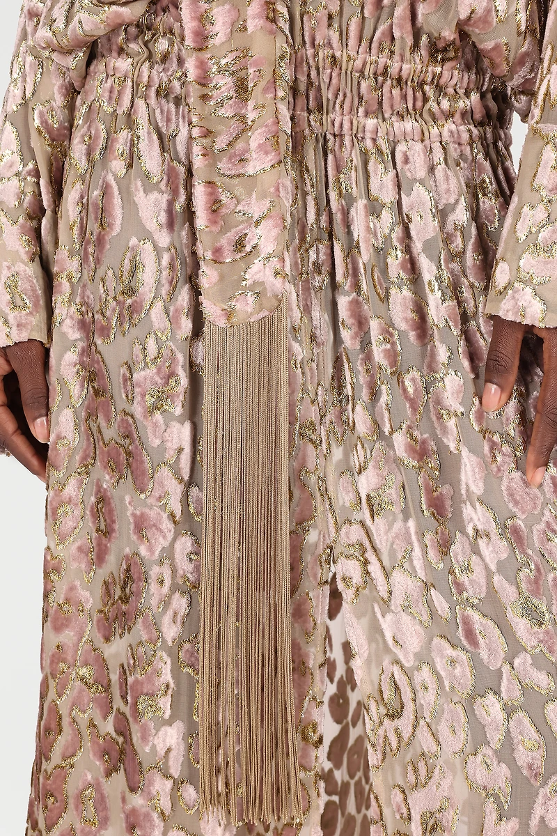 Long Dress With All-Over Dappled Pattern