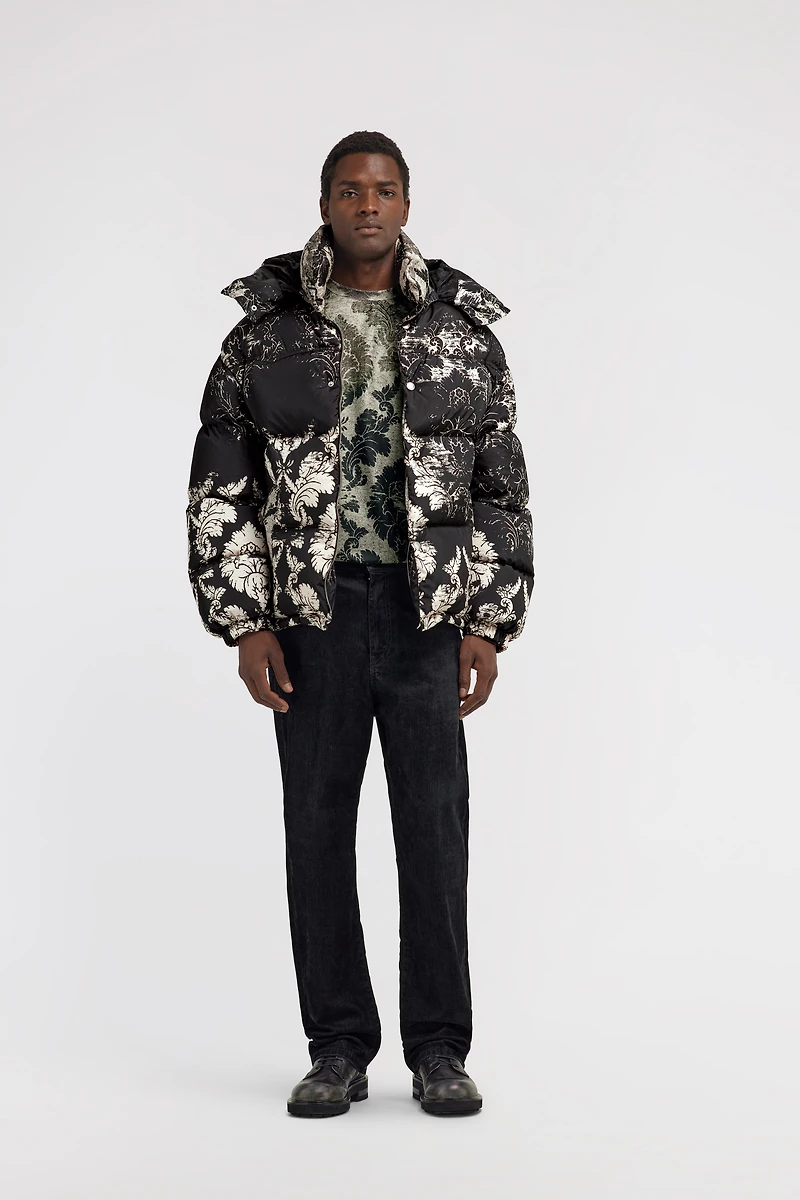 Broccato Print Puffer Jacket