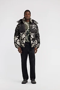 Broccato Print Puffer Jacket