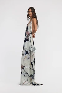 Marble print long Dress