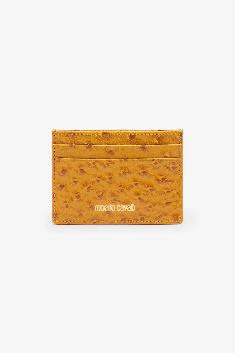 Ostrich-Effect Flat Card Holder
