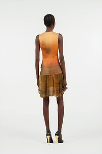 Sunset Print Short Dress