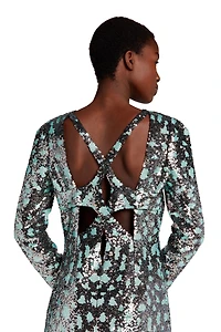 Leopard Sequin-Embellished Dress