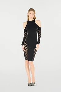 Midi Dress With Perforated Pattern
