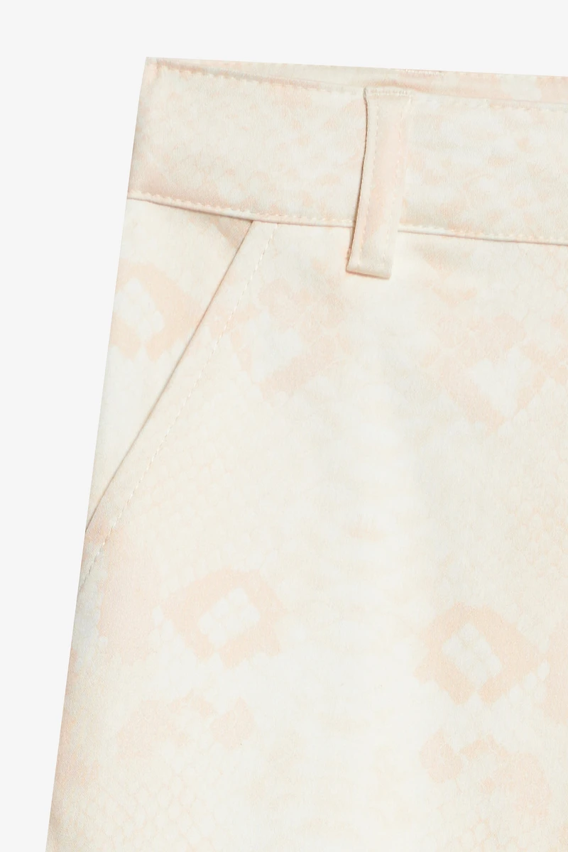 Solid-Color Python-Print Pants