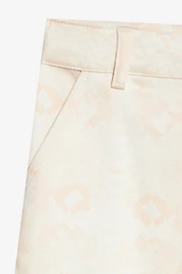 Solid-Color Python-Print Pants