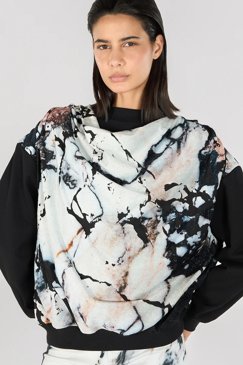 Marble print sweatshirt