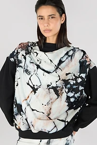 Marble print sweatshirt