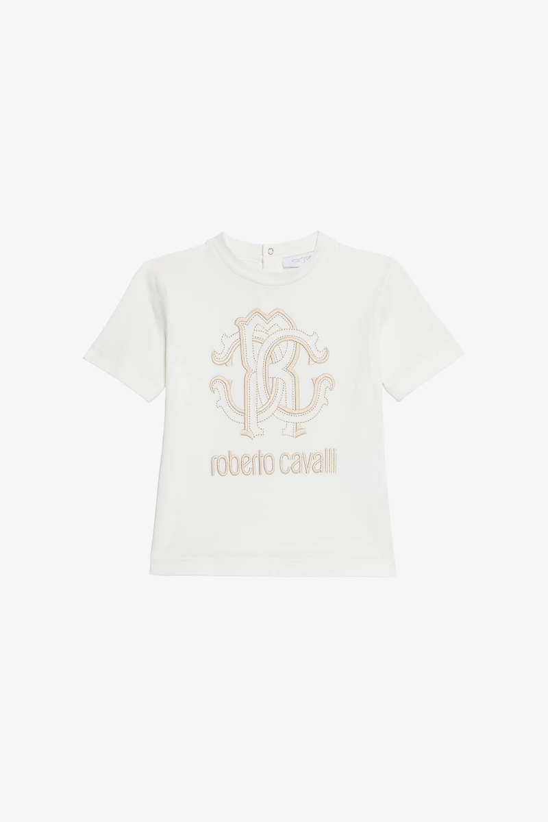 Milk White T-Shirt with RC Monogram and Logo