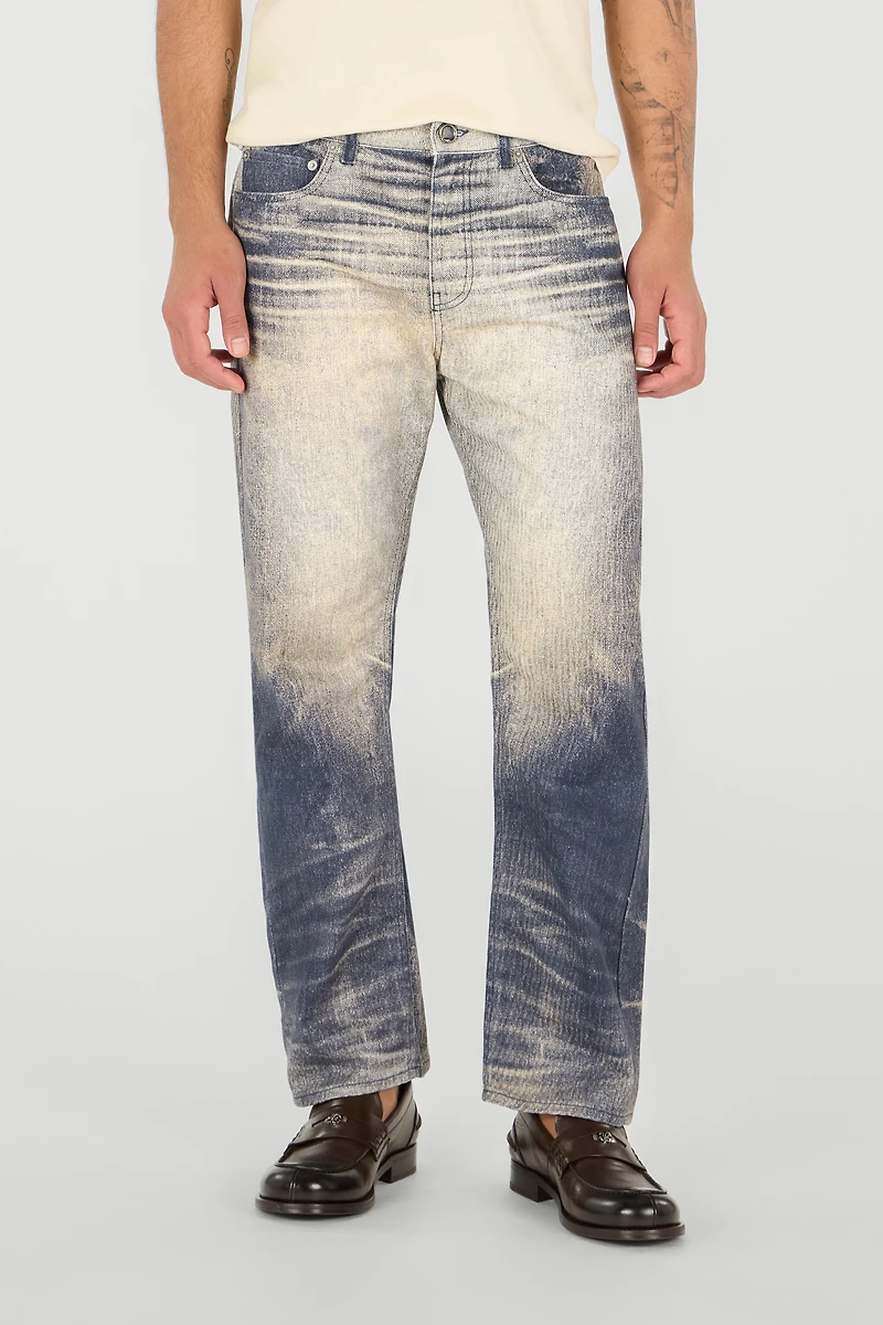 Jeans Trousers With Washed Effect
