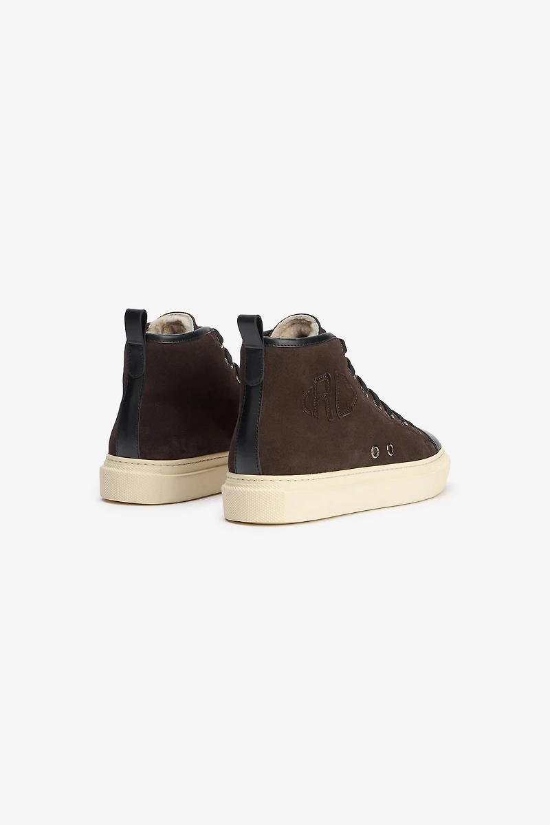 High-top sneakers chocolate with RC monogram