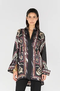 Shirt dress with Marble print