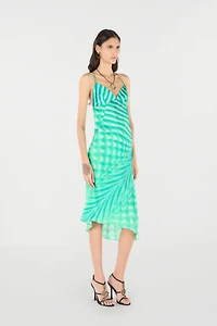 Asymmetric Dress With All-Over Print