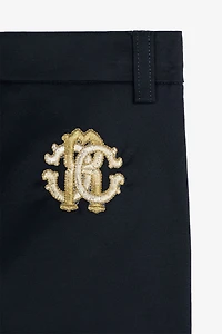 RC Monogram-Embroidered Cotton Trousers