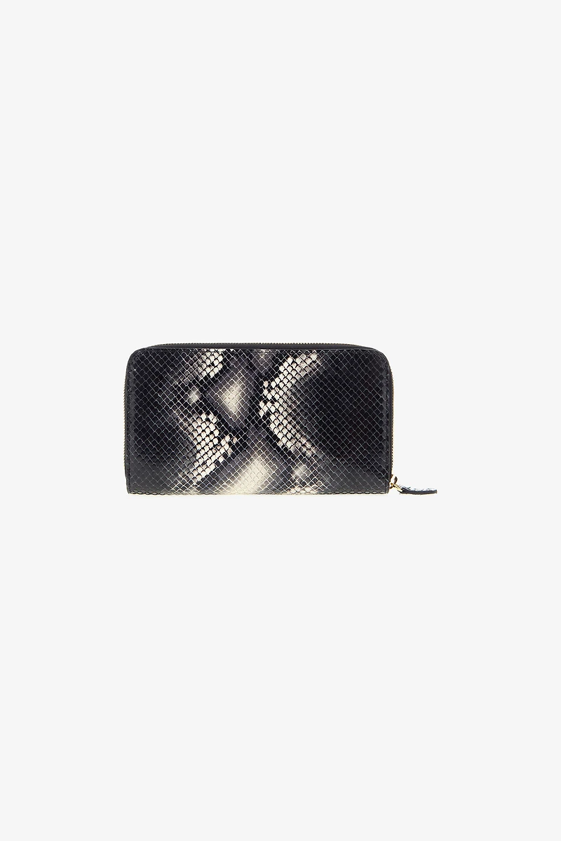 Logo-print leather wallet