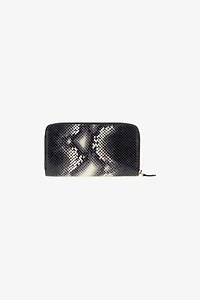 Logo-print leather wallet
