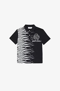 Tiger Skin Polo-Shirt With RC Monogram And Logo