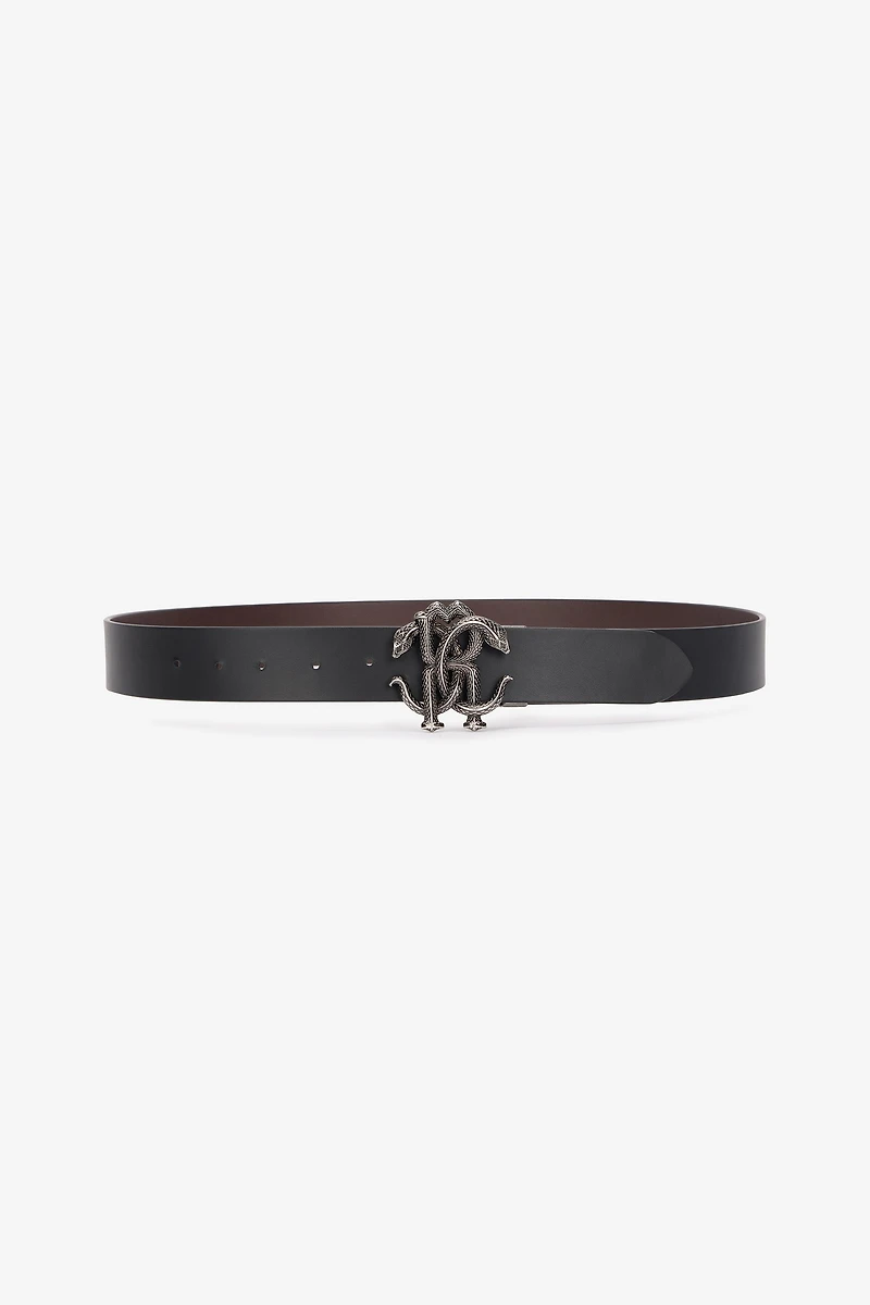 Belt With Monogram Mirror Snake