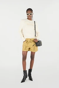 Belted Shorts With Python Print