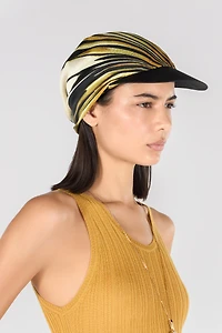 Hat with visor and Ray of Gold scarf