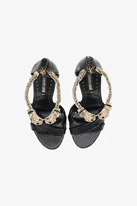 Panther-head high-heel sandals