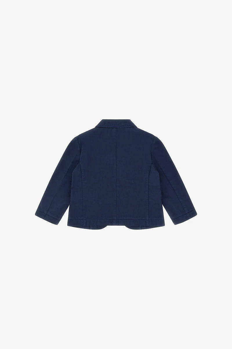 Navy Crest Embroidered Blazer