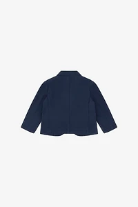 Navy Crest Embroidered Blazer