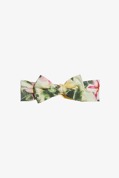 Bandeau With Bow And Flower And Leaf Print