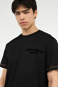 T-Shirt With JC Monogram And Contrasting Topstitching