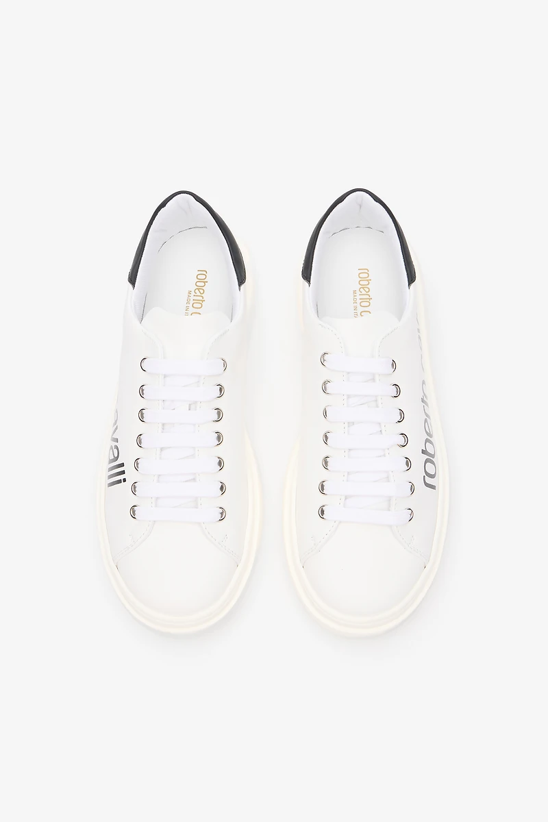 White Sneaker With Logo Print