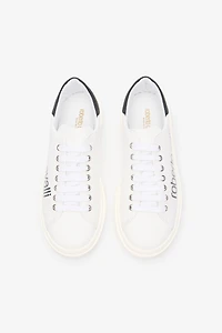 White Sneaker With Logo Print
