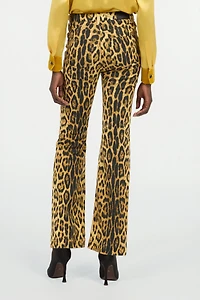 Denim Jeans With Jaguar Skin Print