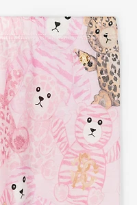 Teddy Bear-Print Cotton Leggings