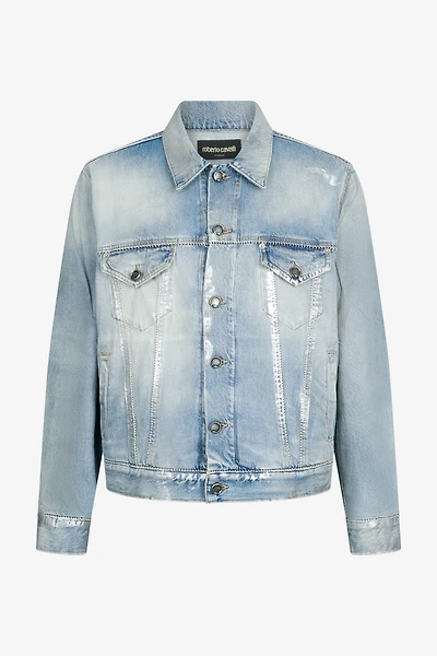 Light Blue Laminated Denim Jacket