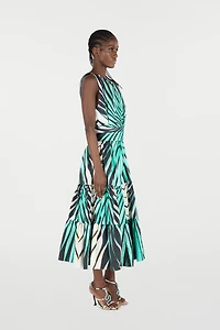 Ray Of Sea Print Midi Dress