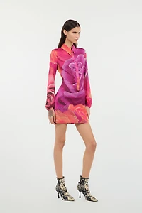 Mini Dress With Garden Rose Print