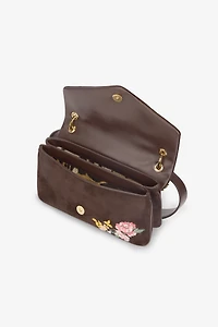 Suede Bag With Naturalistic Pattern