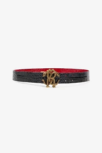 Reversible Belt With Mirror Snake Monogram