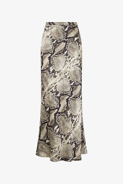 Long Silk Skirt With Python Print
