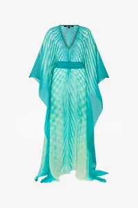 Long Caftan With Optical Glass Print