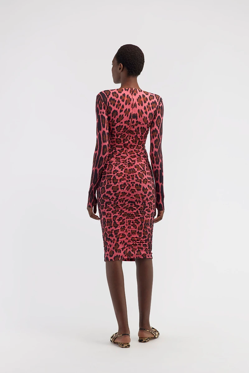 Midi dress with Leopard print
