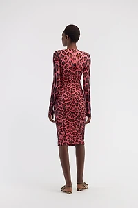Midi dress with Leopard print