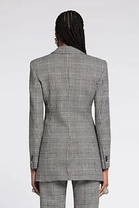 Houndstooth Single-Breasted Blazer