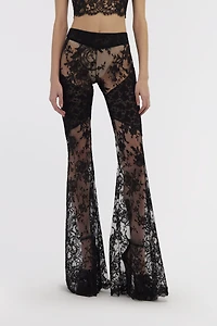 Black Flare Transparent Trousers